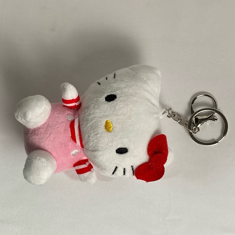Hello Kitty Plush Keychain Toy - Pink and Red Sanrio New - Picture 5 of 5